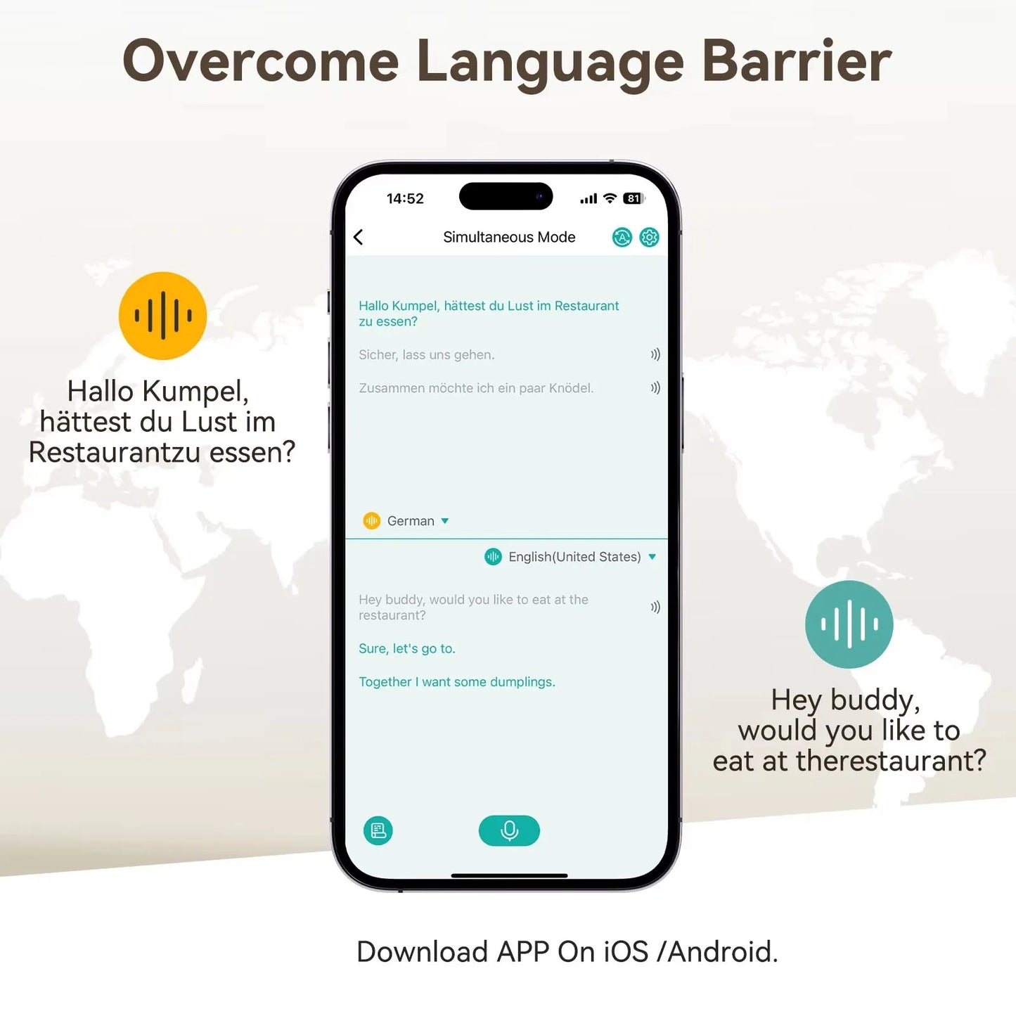 سماعة أذن V20 للمترجم اللاسلكي